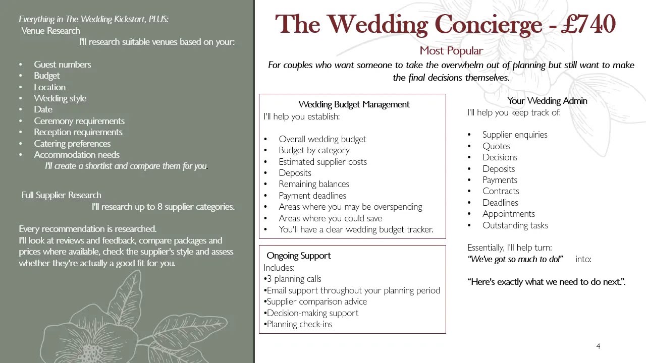 Wedding brochure page 4